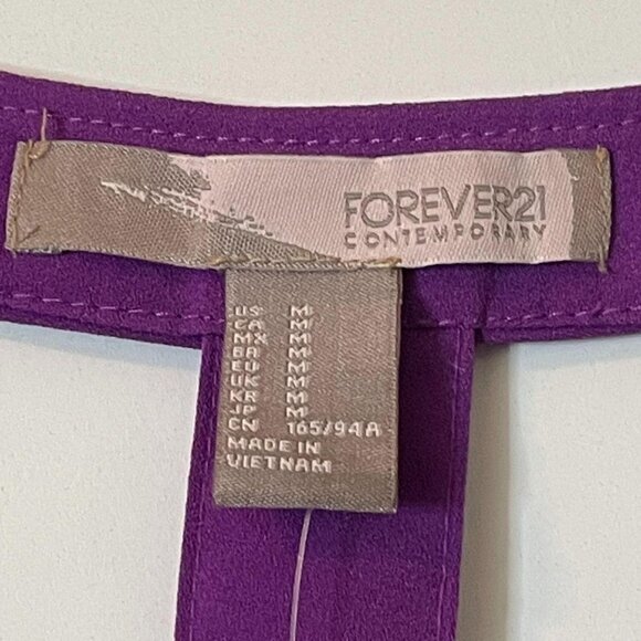 🌺 Forever 21 Cutout Fit & Flare Strappy Purple Mini Dress NWT Size M - Picture 9 of 11